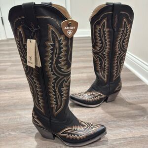 Ariat Casanova X Toe Brooklyn Black Leather Western Cowboy Boots